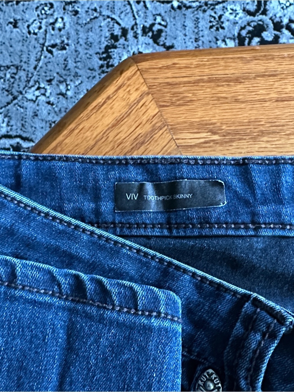 *KUT FROM THE KLOTH* Dark Blue Viv Toothpick Skinny Denim Jeans Size 12 - Picture 4 of 9